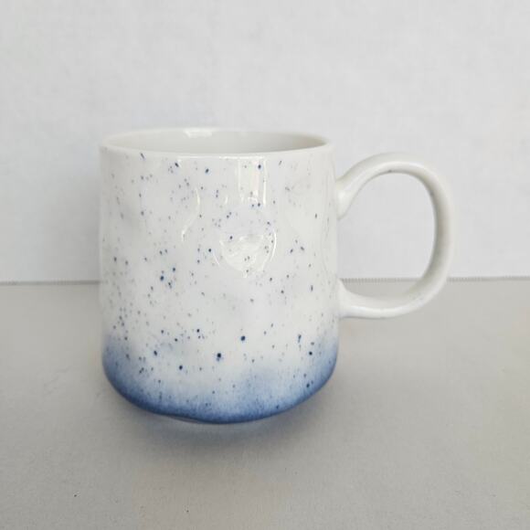 Orly Maison Dimpled Speckled Blue & White Ombre Ceramic Coffee Cup Mug - Picture 2 of 12